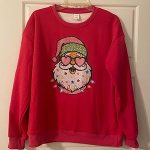 Hot pink Santa sweatshirt